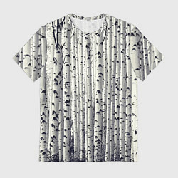 Мужская футболка Русские берёзки - роща