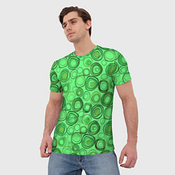 Футболка мужская Ярко-зеленый неоновый абстрактный узор, цвет: 3D-принт — фото 2