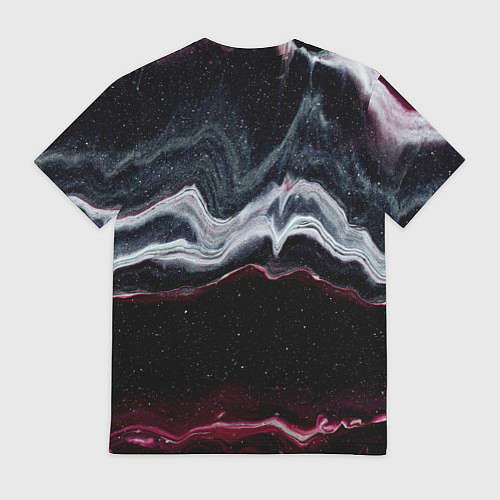 Мужская футболка Волнообразные следы белого и красного песка / 3D-принт – фото 2
