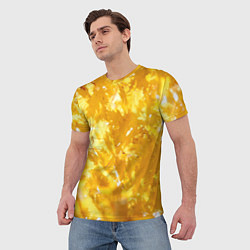 Футболка мужская Золотые листья на ветках, цвет: 3D-принт — фото 2