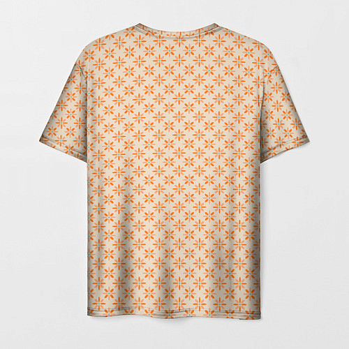 Мужская футболка Оранжевые геометрические цветы / 3D-принт – фото 2