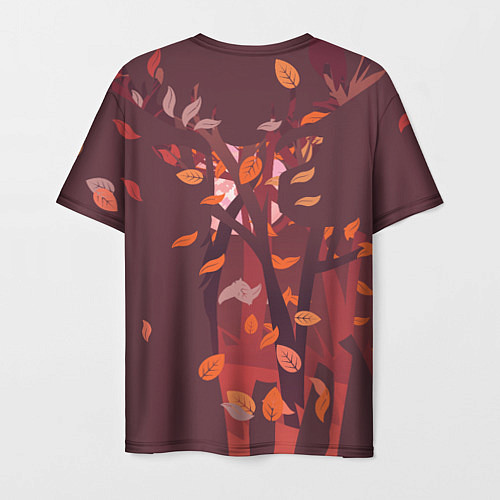 Мужская футболка Осенний олень с птицей / 3D-принт – фото 2
