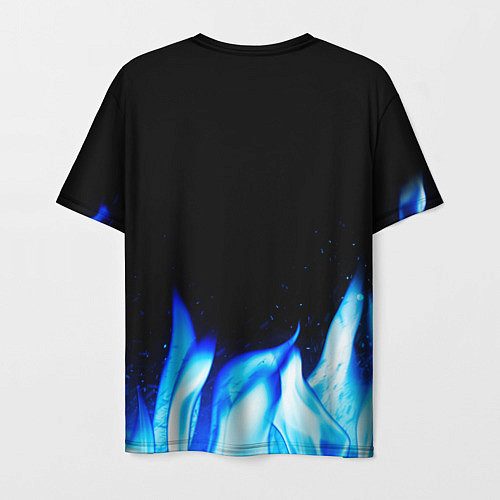 Мужская футболка AC DC blue fire / 3D-принт – фото 2