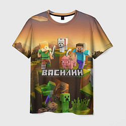 Футболка мужская Василий Minecraft, цвет: 3D-принт
