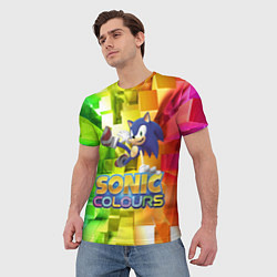Футболка мужская Sonic Colours - Hedgehog - Video game, цвет: 3D-принт — фото 2