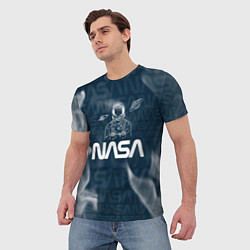 Футболка мужская Nasa - космонавт - паттерн, цвет: 3D-принт — фото 2