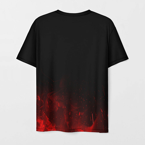 Мужская футболка Cyberpunk 2077 - Логотип в огне / 3D-принт – фото 2