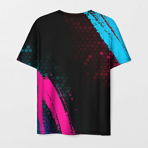 Мужская футболка Quake - neon gradient: надпись, символ / 3D-принт – фото 2