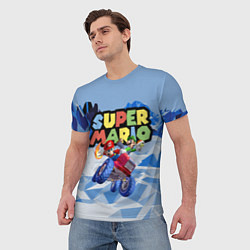 Футболка мужская Марио и Луиджи гонщики - Super Mario, цвет: 3D-принт — фото 2
