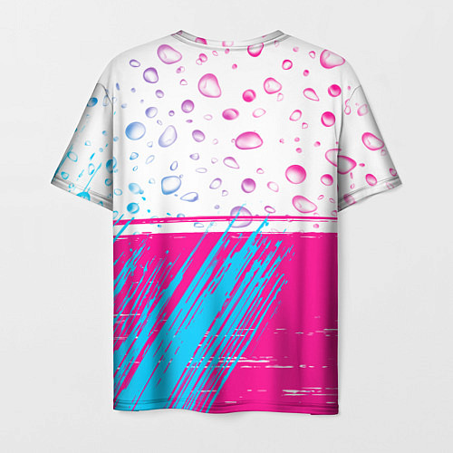 Мужская футболка Peugeot neon gradient style: символ сверху / 3D-принт – фото 2