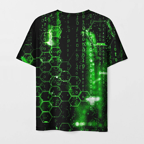 Мужская футболка Зелёный программный код / 3D-принт – фото 2