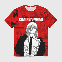 Футболка мужская Пауэр - Человек бензопила - Манга, цвет: 3D-принт