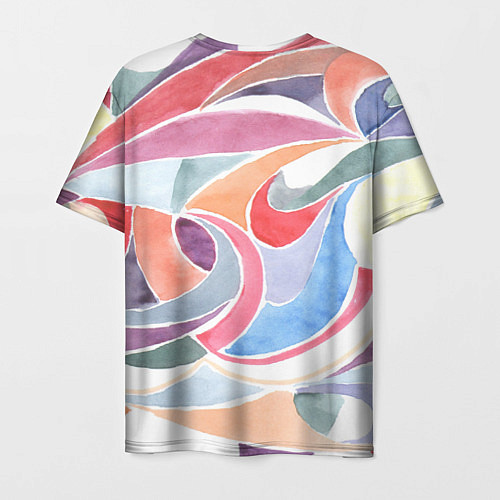 Мужская футболка Буйство красок акварель / 3D-принт – фото 2