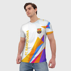 Футболка мужская Barcelona абстракция цветные геометрии, цвет: 3D-принт — фото 2