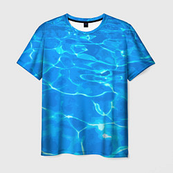 Футболка мужская Абстрактные волны бассейна - текстура, цвет: 3D-принт