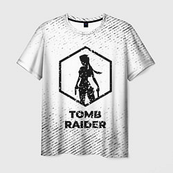Футболка мужская Tomb Raider с потертостями на светлом фоне, цвет: 3D-принт