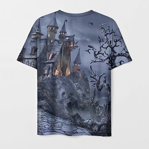 Мужская футболка Старый заброшенный замок - Halloween / 3D-принт – фото 2