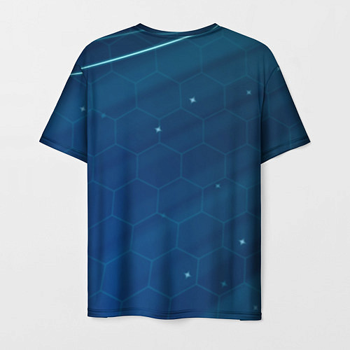 Мужская футболка Real madrid голубая абстракция / 3D-принт – фото 2