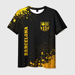 Футболка мужская Barcelona - gold gradient: надпись, символ, цвет: 3D-принт