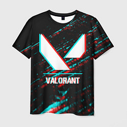 Футболка мужская Valorant в стиле glitch и баги графики на темном ф, цвет: 3D-принт