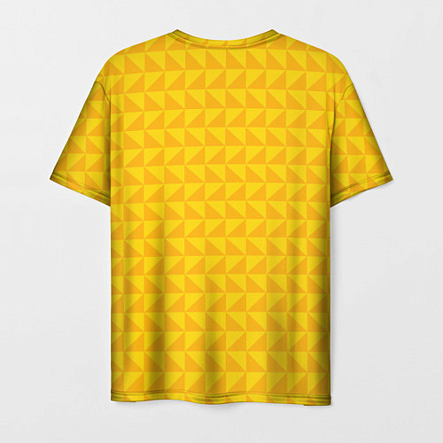Мужская футболка Геометрия - желтые треугольники / 3D-принт – фото 2