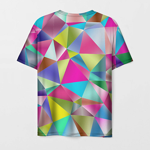 Мужская футболка Радужные трехмерные треугольники / 3D-принт – фото 2