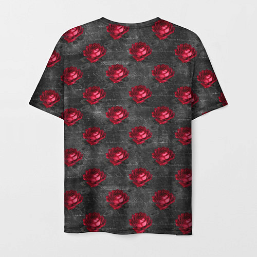 Мужская футболка Красные бутоны цветов / 3D-принт – фото 2