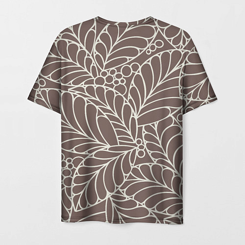 Мужская футболка Кофеиновый паттерн из листьев / 3D-принт – фото 2