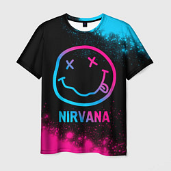 Футболка мужская Nirvana - neon gradient, цвет: 3D-принт