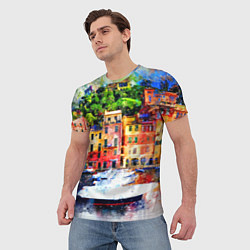 Футболка мужская Картина красочный город, цвет: 3D-принт — фото 2