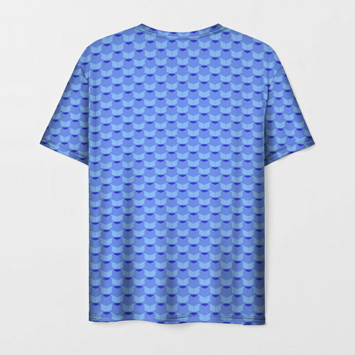 Мужская футболка Синий геометрический узор текстура / 3D-принт – фото 2