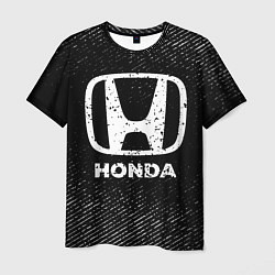 Футболка мужская Honda с потертостями на темном фоне, цвет: 3D-принт