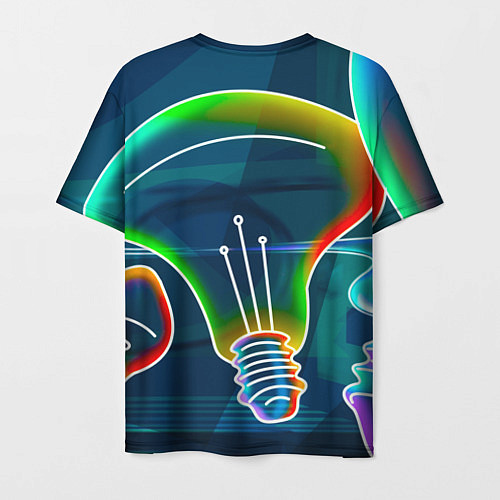 Мужская футболка Неоновые лампы - коллаж / 3D-принт – фото 2