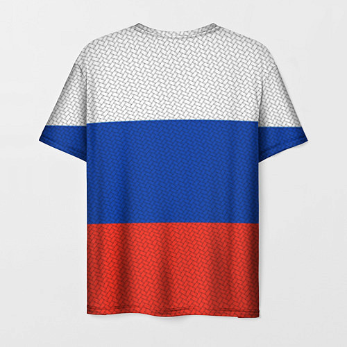 Мужская футболка Триколор - флаг России плетёный / 3D-принт – фото 2