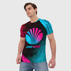 Футболка мужская Daewoo - neon gradient, цвет: 3D-принт — фото 2