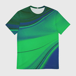 Мужская футболка Зелёно-синий песок и блёстки