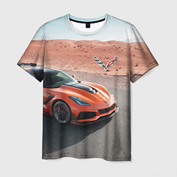 Футболка мужская Chevrolet Corvette - Motorsport - Desert, цвет: 3D-принт