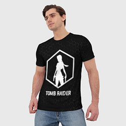 Футболка мужская Tomb Raider glitch на темном фоне, цвет: 3D-принт — фото 2