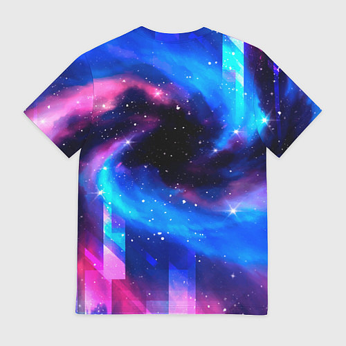 Мужская футболка Daewoo неоновый космос / 3D-принт – фото 2