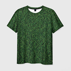 Футболка мужская Зеленая камуфляжная трава, цвет: 3D-принт