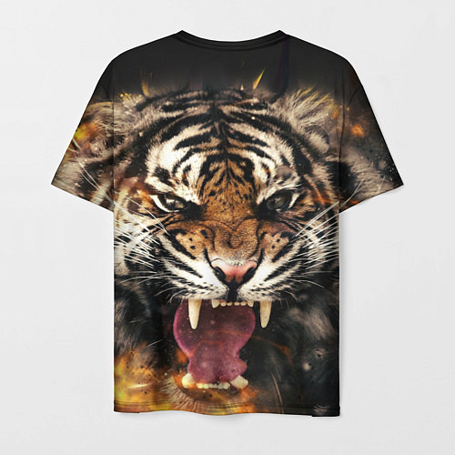 Мужская футболка Оскал тигра / 3D-принт – фото 2
