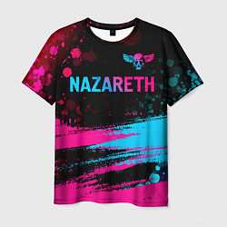 Футболка мужская Nazareth - neon gradient: символ сверху, цвет: 3D-принт