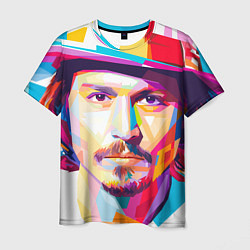 Футболка мужская Джонни Депп портрет, цвет: 3D-принт