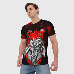 Футболка мужская Slipknot - красный козел, цвет: 3D-принт — фото 2