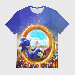 Футболка мужская Соник в кино, цвет: 3D-принт