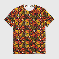 Футболка мужская Осенняя хохлома, цвет: 3D-принт