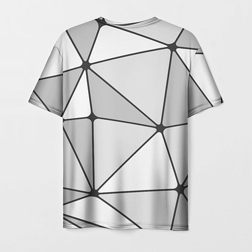 Мужская футболка Геометрические линии на сером фоне / 3D-принт – фото 2