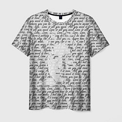 Футболка мужская Джон Леннон, портрет и слова песни, цвет: 3D-принт