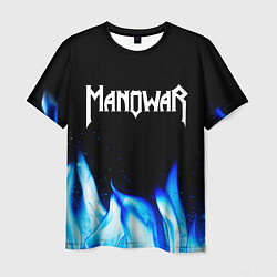 Футболка мужская Manowar blue fire, цвет: 3D-принт