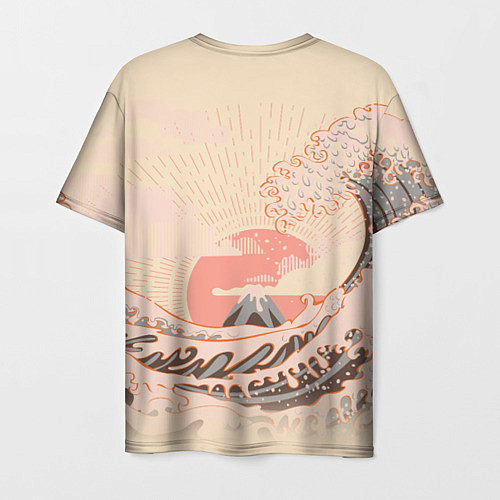 Мужская футболка Бурные океанские волны на восходе солнца / 3D-принт – фото 2